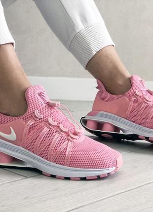 Кросівки жіночі nike shox gravity рожеві білі / кросівки жіночі найк рожеві білі кроси5 фото