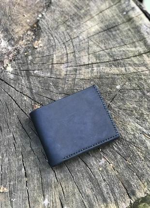 Кожаный кошелёк ручной работы bi-fold на 2 отделения для купюр+5 для карт
