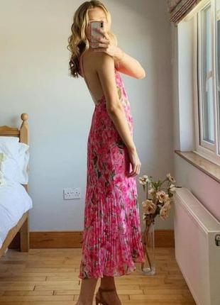 Сукня плаття з відкритою спинкою шифон цветы платье открытая спина2 фото