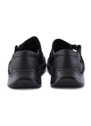 Чоловічі чорні туфлі на липучках сандалі еко шкіра4 фото