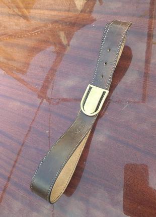 Ремінь з натуральної шкіри з латунної пряжкою. 95см.