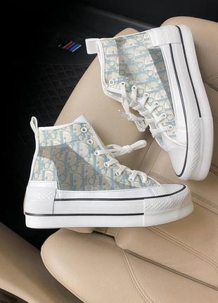 Высокие кеды на платформе converse x dior3 фото