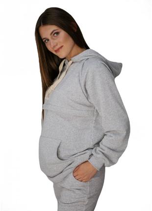 👑vip👑 худи для беременных и кормящих хлопок толстовка для беременных и кормящих с капюшоном2 фото