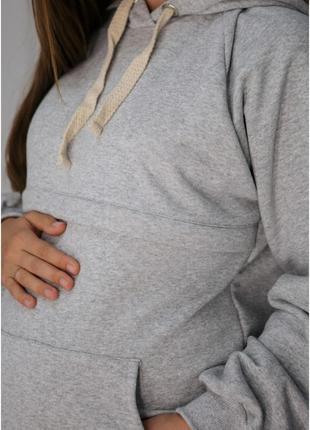 👑vip👑 худи для беременных и кормящих хлопок толстовка для беременных и кормящих с капюшоном4 фото