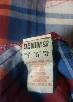 Рубашка в клетку  "  denim co "   42-44 р  мадрид6 фото