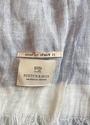 Брендовый льняной шарф scotch&soda, нидерланды ,200х804 фото