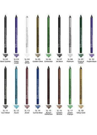 Nyx slide on eye liner gold золотий лайнер олівець для очей
