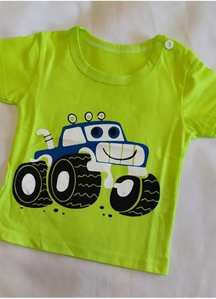 Дитяча футболка машинка для хлопчика 215011 фото