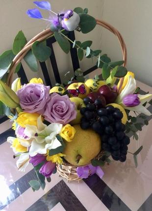 Цветочник каганець - плетена корзинка декор з натуральної лози 37см3 фото
