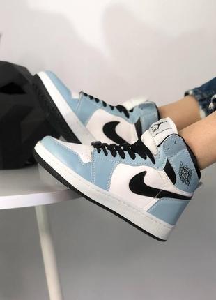 Жіночі високі шкіряні кросівки nike air jordan 🆕 найк джордан2 фото