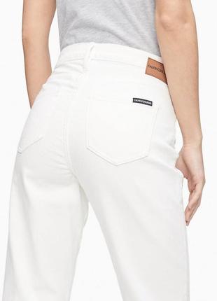 Белые прямые джинсы с высокой талией от calvin klein jeans4 фото