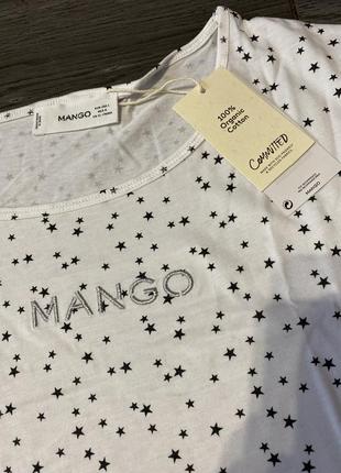 Белая футболка в звезду от манго1 фото