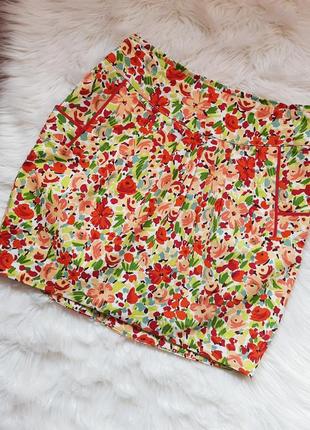 2 вещи по цене 1. красочная короткая хлопковая мини юбка тюльпан с карманами в цветы river island