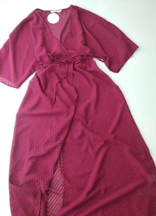 Пляжное платье na-kd шифоновое xs вишневое (1018-000919-0212)3 фото