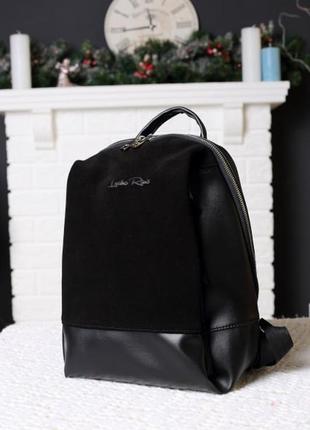 Стильний сорний замшевий рюкзак, жыночий рюкзак міський рюкзак місткий1 фото