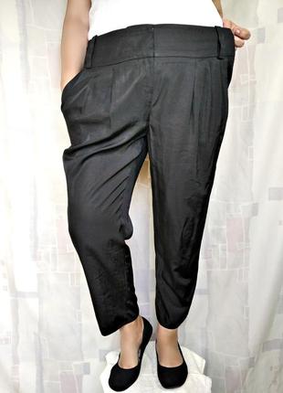 Зауженные брюки с широким поясом, 52 % вискозы1 фото