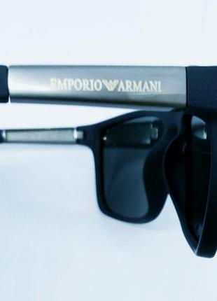 Emporio armani стильні чоловічі сонцезахисні окуляри сині матові7 фото