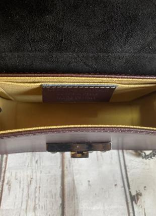 Італійська шкіряна сумочка женская кожаная сумка на цепочке7 фото