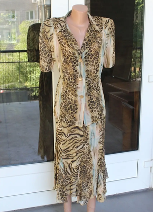 Костюм жіночий річний жакет з спідницею шифоновий код п183