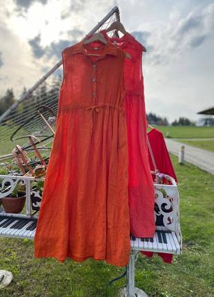 Платье 👗 сарафан лен италия стиль бохо4 фото