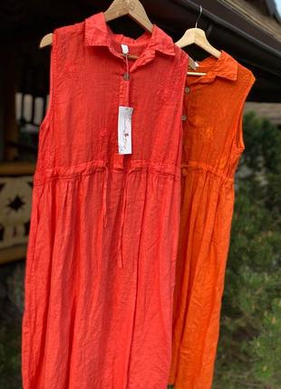 Платье 👗 сарафан лен италия стиль бохо5 фото