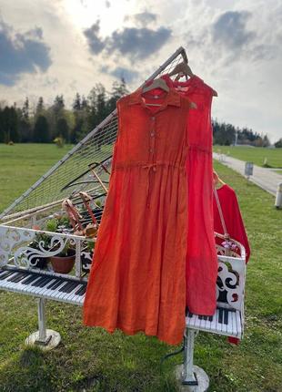 Платье 👗 сарафан лен италия стиль бохо2 фото