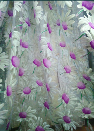 Тюль з ромашками
