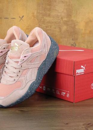 Puma trinomic coral жіночі замшеві кросівки пума рожеві