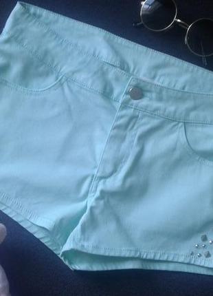 М'ятні (бірюзові) шорти h&m на дівчинку 12-13 років