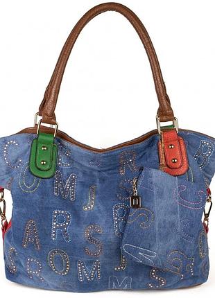 Джинсова сумка тоут, містка.