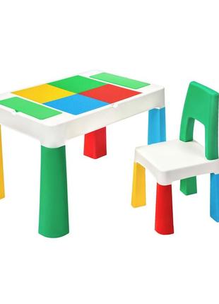 Детский многофункциональный столик 5в1 для игры в lego