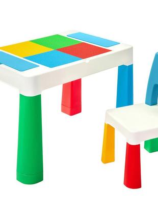 Детский многофункциональный столик 5в1 для игры в lego10 фото