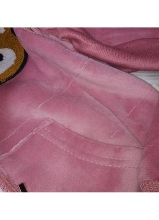Костюм-тройка мишка розовый жилетка кофта штаны утеплённый флис2 фото