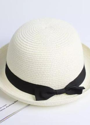 Жіночий соломяний капелюх 2022 літня шляпа канотье канотьє2 фото