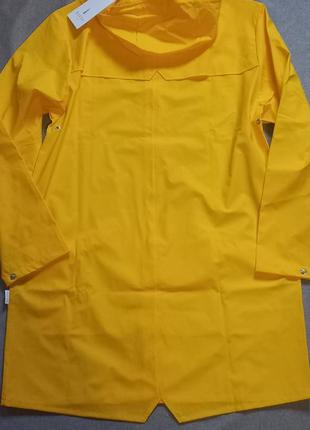 Дощовик водонепроникна куртка жіноча чоловіча бренд rains 1202 long jacket жовтий 04 yellow оригінал.5 фото