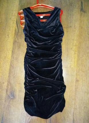 Велюровое бархатное платье1 фото