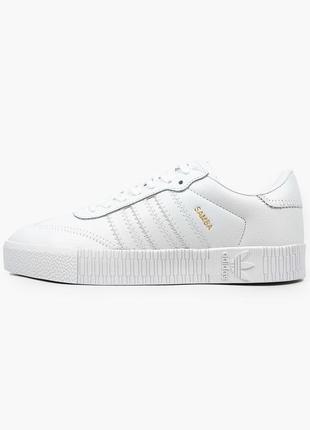 Жіночі шкіряні кросівки adidas samba white #адідас3 фото