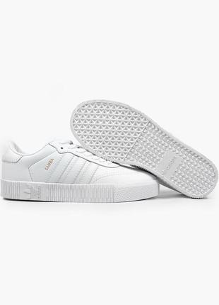 Жіночі шкіряні кросівки adidas samba white #адідас8 фото