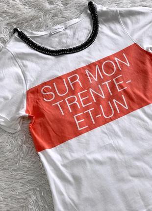 Стильна футболка zara з ободом в каменях sur mon trente-et-un