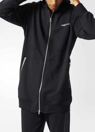 Толстовка adidas originals longline zip up hoodie. l3 фото