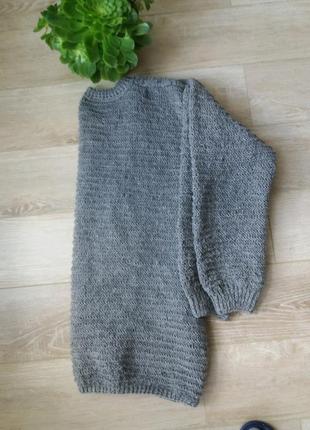 Теплый вязаный свитерок джемпер  ручная работа шерсть4 фото