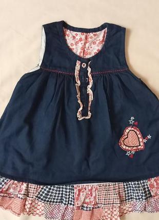 Джинсовый сарафан на 6-12 мес.