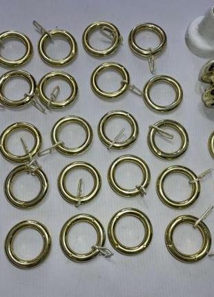 Золотые кольца для карниза, 30 шт. + аксессуары, на трубу 36 мм, сост. отличное!2 фото