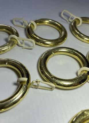 Золотые кольца для карниза, 30 шт. + аксессуары, на трубу 36 мм, сост. отличное!4 фото