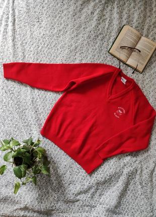 Червоний светр в шкільному стилі, ідеальний стан!