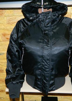 Р. 44-46 куртка женская теплая укороченная черная nike1 фото