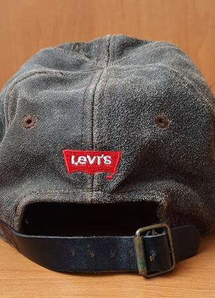 Винтажная кожаная кепка levi's | levis vintage leather5 фото