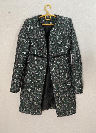 Лёгкое жаккардовое пальто пиджак1 фото