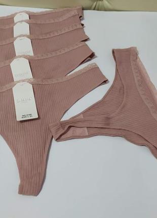 Стринги коттон рубчик