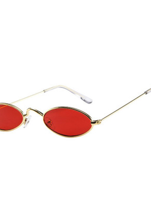 Стильные очки имиджевые унисекс красные в ретро стиле